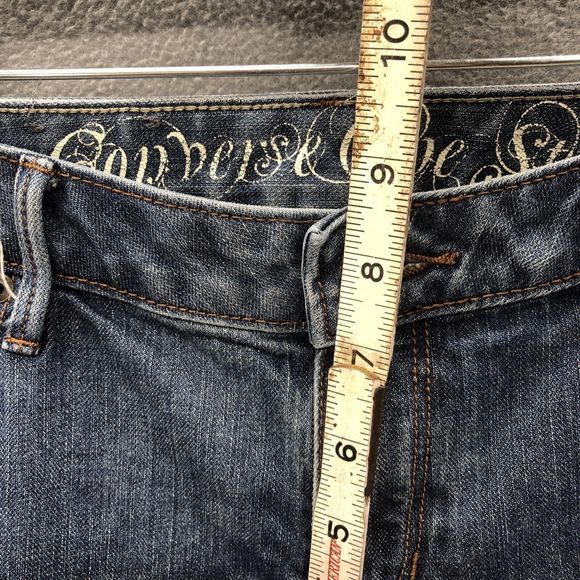 Converse One Star Women's Denim Jeans 32 Sheridan Skinny Distressed Destroyed - Picture 6 of 16